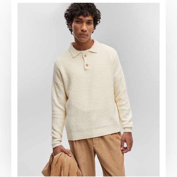 Mode Of One Men’s Long Sleeve Polo Sweater - Picture 2 of 6